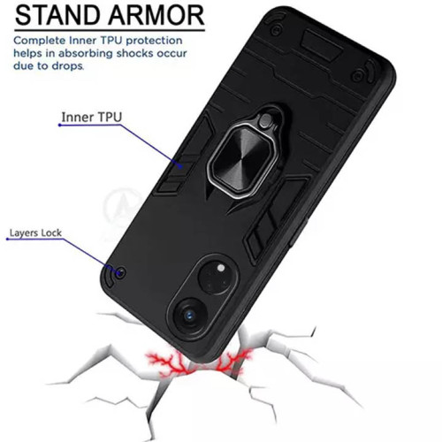 Oppo Reno 8T 4G Armor Integration Camera protection, Support Magnetic Car Mounts, Stylish Dual Layer Hard PC Back Cover