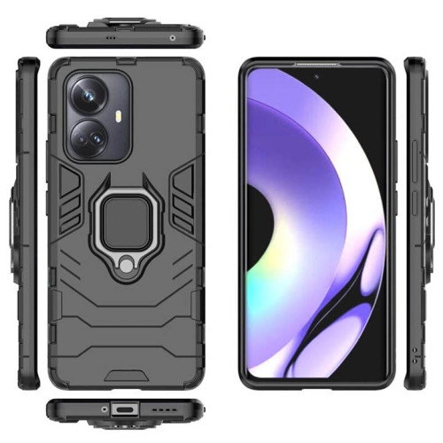 Realme 10 Pro Plus Armor Integration Camera protection, Support Magnetic Car Mounts, Stylish Dual Layer Hard PC Back Cover