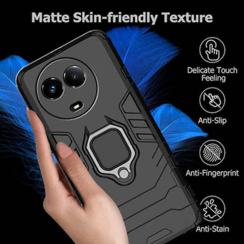 Realme 11X Armor Integration Camera protection, Support Magnetic Car Mounts, Stylish Dual Layer Hard PC Back Cover