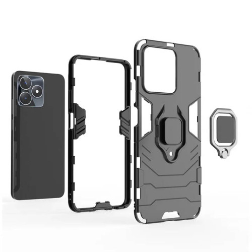 Realme C51 Armor Integration Camera protection, Support Magnetic Car Mounts, Stylish Dual Layer Hard PC Back Cover