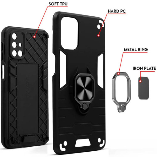 Poco X3 Armor Integration Camera protection, Support Magnetic Car Mounts, Stylish Dual Layer Hard PC Back Cover