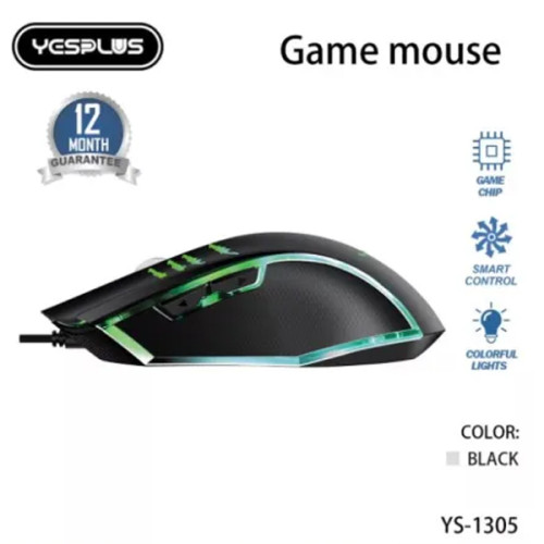 Yesplus YS-1305 Super Quality USB Wired 6D Gaming RGB Mouse