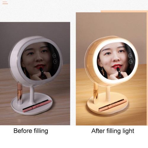 JOYROOM JR-CY266 Oval Smart Light Makeup Mirror Lamp 1200Mah Beauty Series Three Levels To Control Light - White