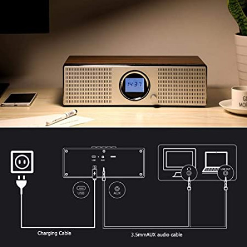 JOYROOM JR-M20 Bluetooth Speaker USB Port FM Radio MP3 Player Alarm Clock