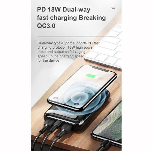 JOYROOM D-QP189 PD10W Wireless Charger 10000mAh Dual-Way Charing Power Bank