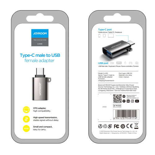 Joyroom S-H151 Type-C male to USB female adapter