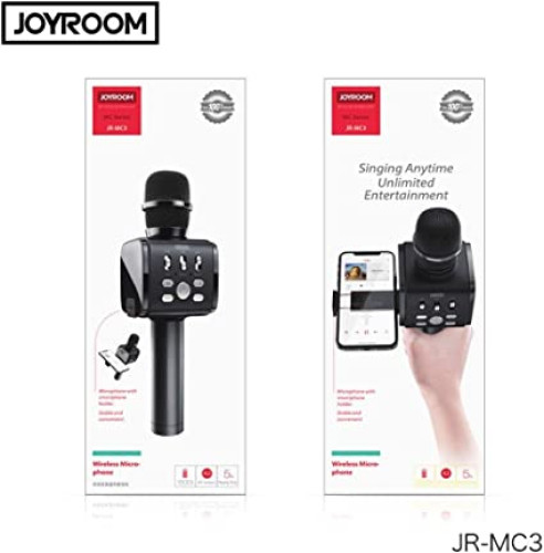 JOYROOM JR-MC3 Wireless Bluetooth External K Song Microphone, Supports TF Card with Holder