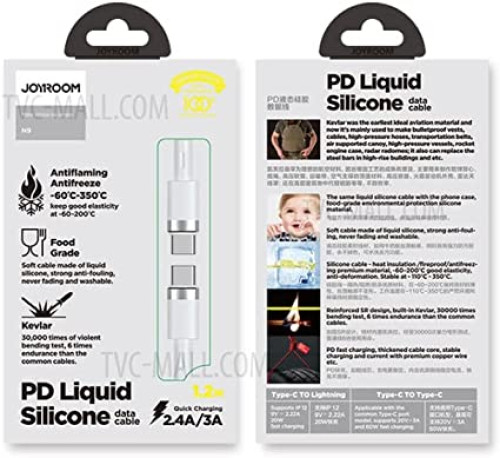 Joyroom S-1230N9 Type-c to Type-c, 60W Quick Charge Liquid Silicone Data Cable