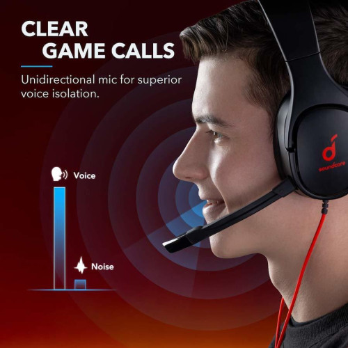 Anker Soundcore Strike 1 Gaming Headset – Black/Red