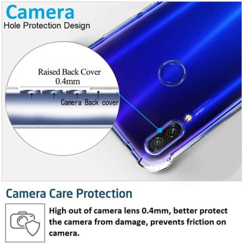 Redmi Note 7-Note 7 Pro Integration Camera Protection, Crystal Clear Transparent Cover Case