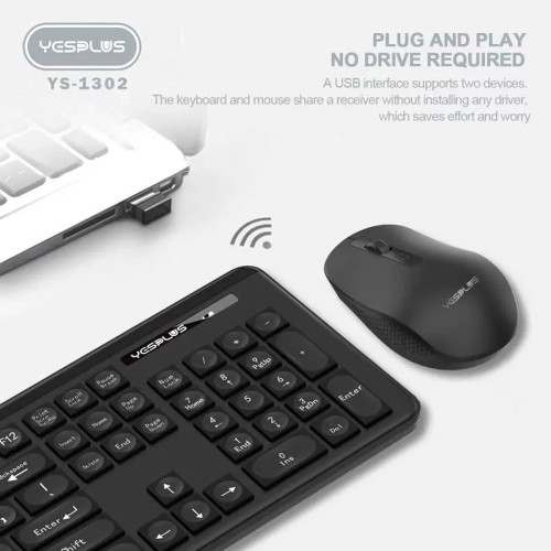 YesPlus Y-1302 Wireless Keyboard And Mouse Set