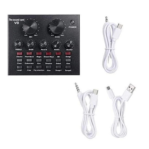 Multifunctional Live Audio Interface With USB Smart Audio Connection Volume Adjustable Sound Card Host Speech Recording