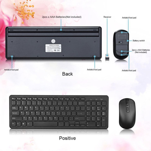 GKM520 Wireless Keyboard And Mouse Set Box,  2.4G Ultra-thin Fashion Design, Suitable For Windows, Computers, Desktop, Laptops