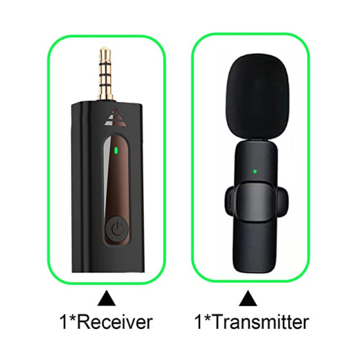 K-35 Wireless Collar Microphone Lapel Lavalier Omnidirectional Mic Plug and Play Mike for Vlogging Interview Live Streaming YouTube