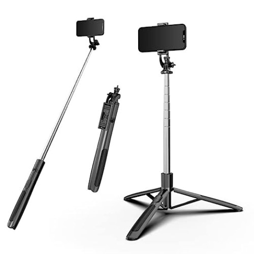 Q05 1580mm Telescopic Monopond Selfie Stick Tripod Stand with Bluetooth Remote for Android iOS